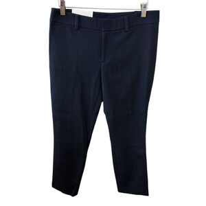 Club Monaco NEW Renay Navy Blue Low Rise Slim Crop Texture Pants 4 Quiet Luxury